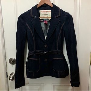 NWT Anthropologie Cartonnier Belted Denim Jacket